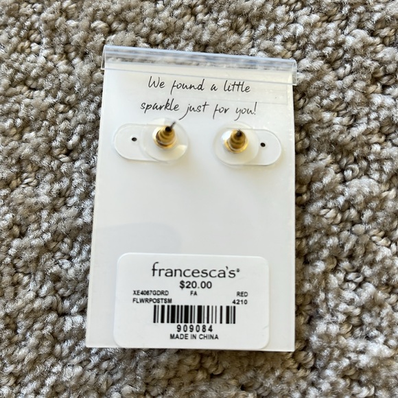 Francesca’s gold rose and ruby earrings ❤️ - Picture 2 of 2